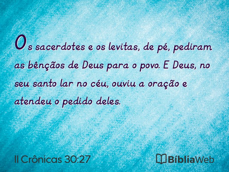 II Crônicas 30:27 em imagem para compartilhar