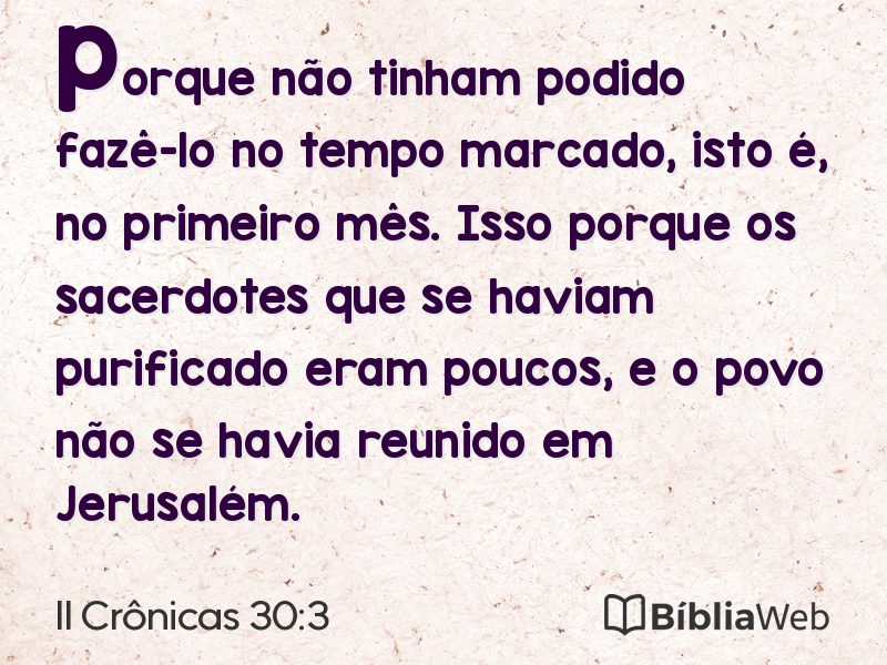II Crônicas 30:3 em imagem para compartilhar