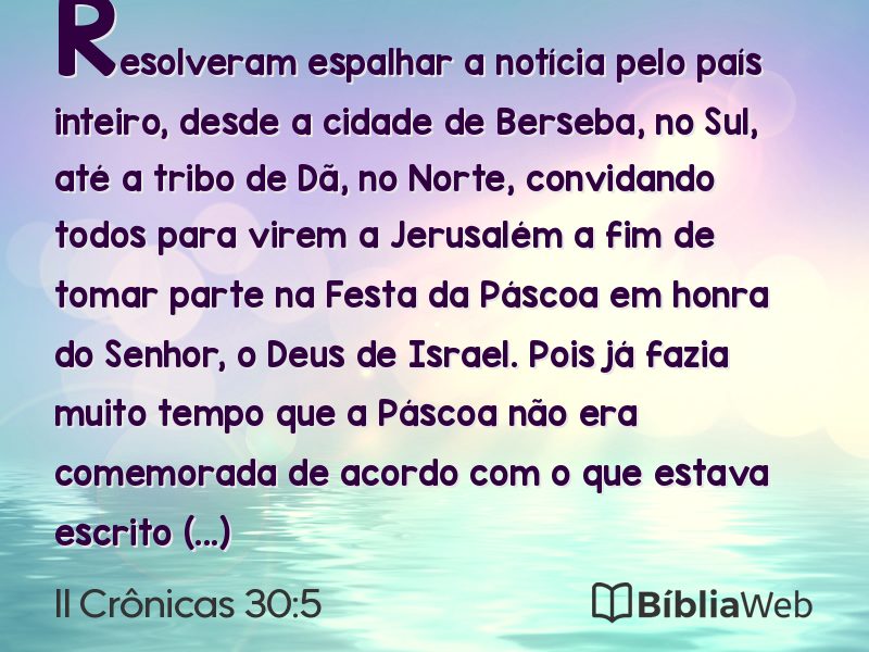 II Crônicas 30:5 em imagem para compartilhar