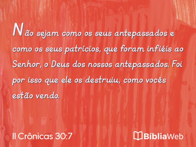 II Crônicas 30:7 em imagem para compartilhar