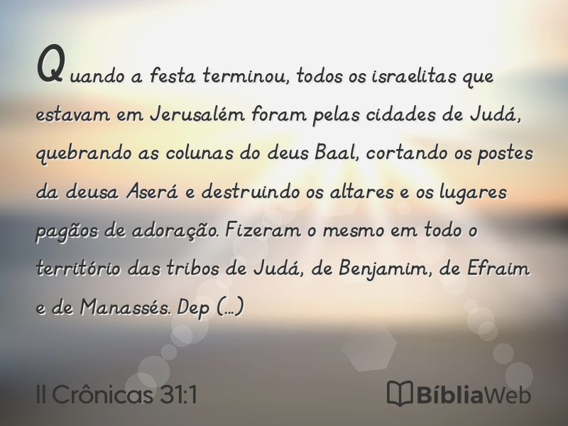II Crônicas 31:1 em imagem para compartilhar