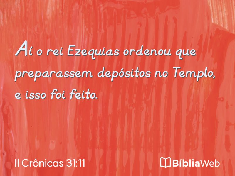 II Crônicas 31:11 em imagem para compartilhar