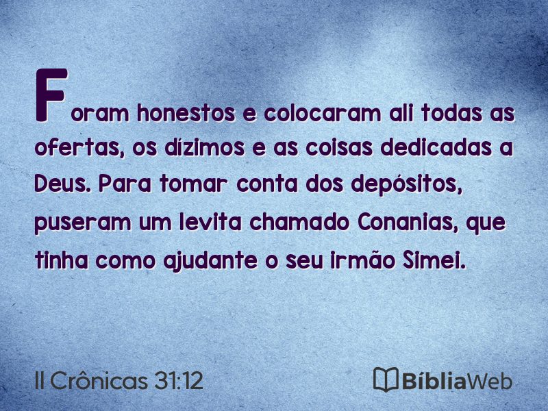 II Crônicas 31:12 em imagem para compartilhar