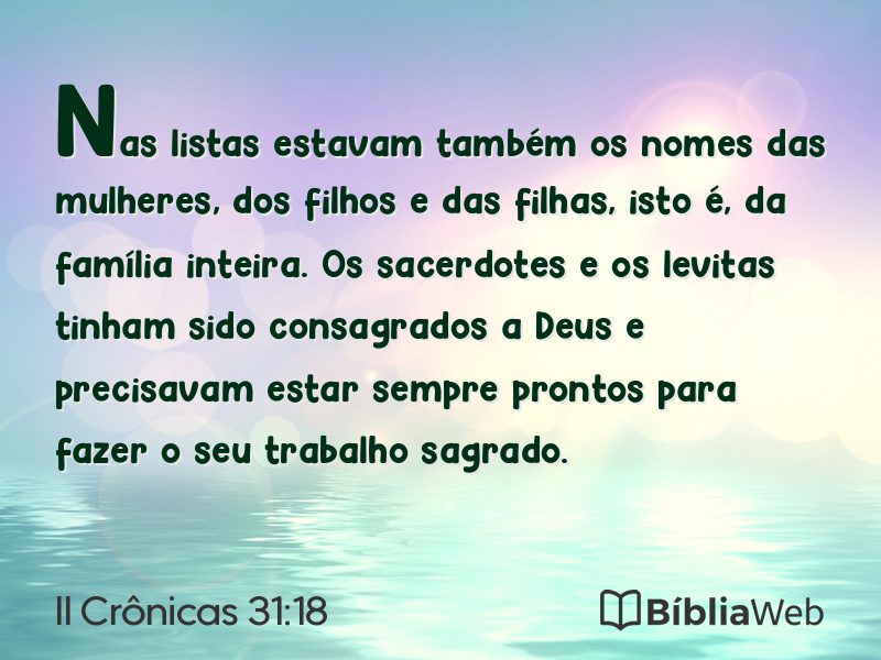 II Crônicas 31:18 em imagem para compartilhar