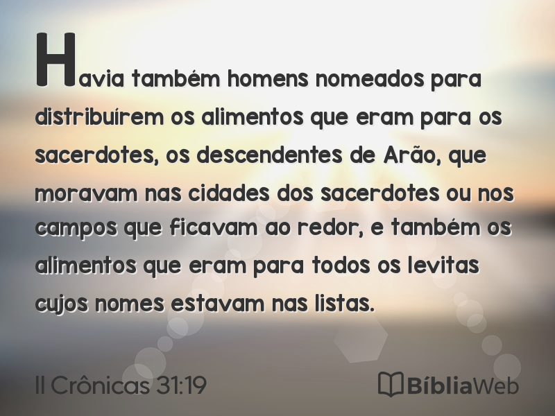 II Crônicas 31:19 em imagem para compartilhar