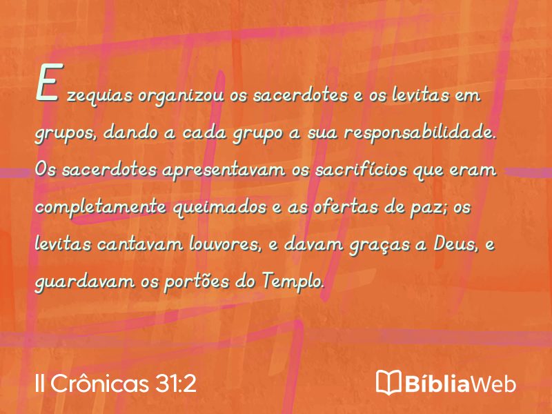 II Crônicas 31:2 em imagem para compartilhar