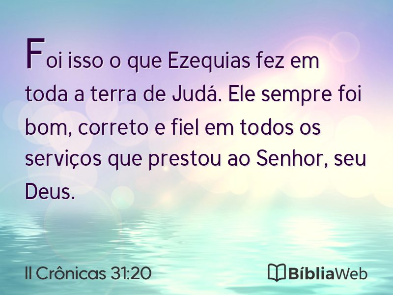 II Crônicas 31:20 em imagem para compartilhar