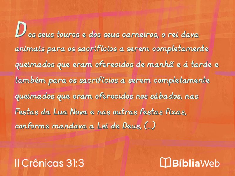 II Crônicas 31:3 em imagem para compartilhar