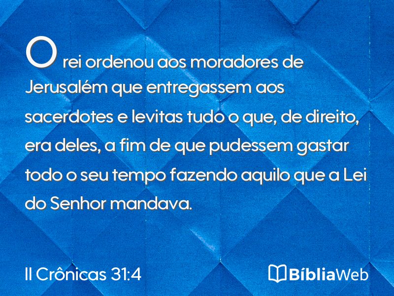 II Crônicas 31:4 em imagem para compartilhar