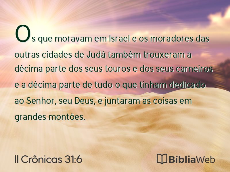 II Crônicas 31:6 em imagem para compartilhar