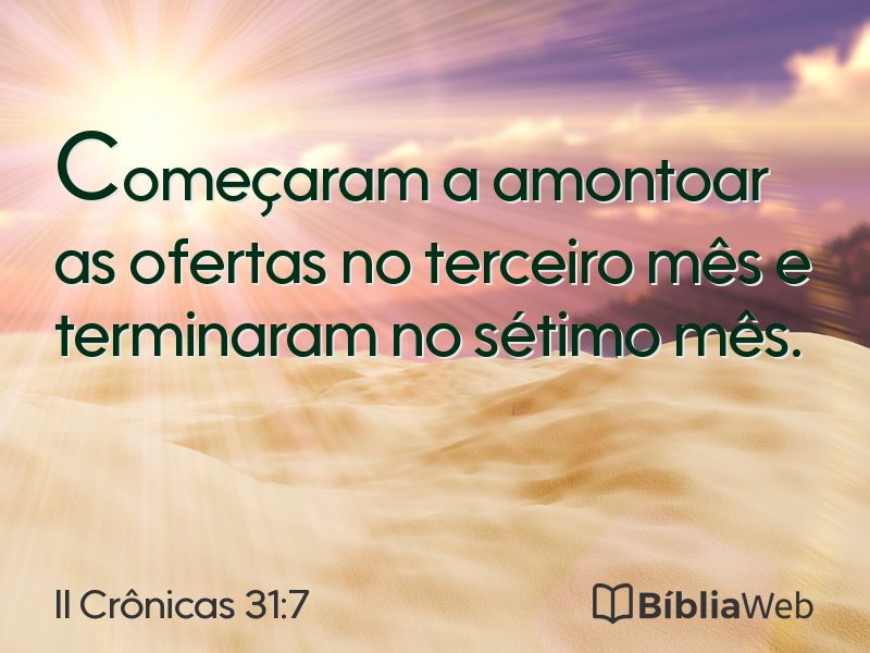 II Crônicas 31:7 em imagem para compartilhar