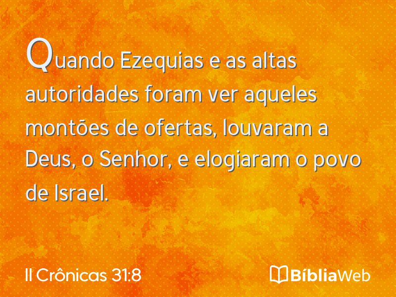 II Crônicas 31:8 em imagem para compartilhar