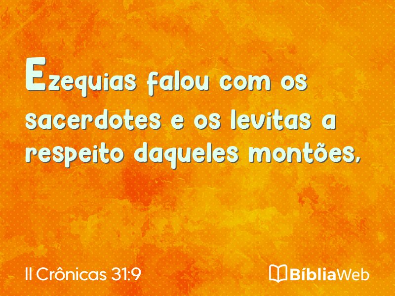 II Crônicas 31:9 em imagem para compartilhar