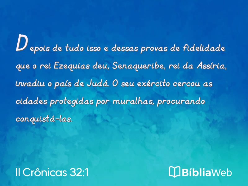 II Crônicas 32:1 em imagem para compartilhar