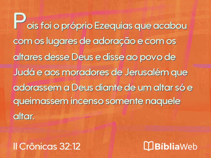 II Crônicas 32:12 em imagem para compartilhar