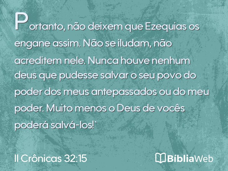 II Crônicas 32:15 em imagem para compartilhar