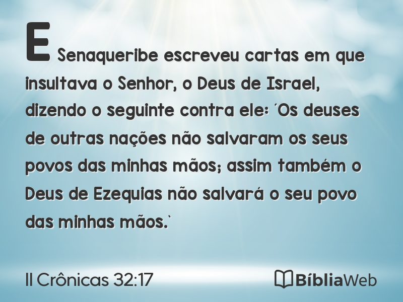 II Crônicas 32:17 em imagem para compartilhar