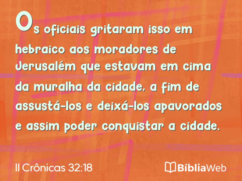 II Crônicas 32:18 em imagem para compartilhar