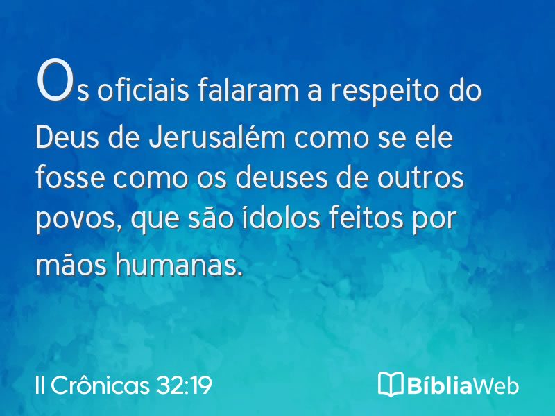 II Crônicas 32:19 em imagem para compartilhar