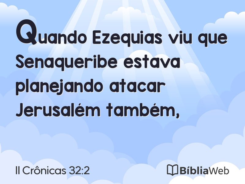 II Crônicas 32:2 em imagem para compartilhar