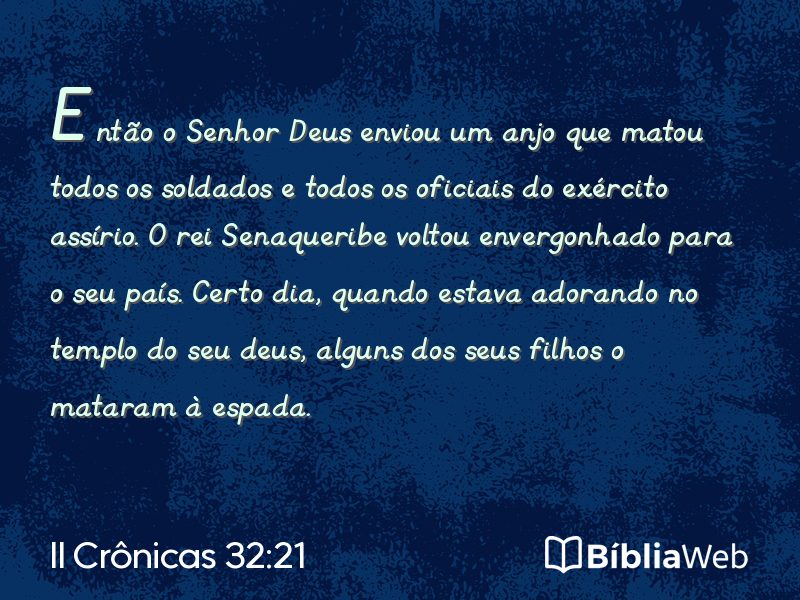 II Crônicas 32:21 em imagem para compartilhar