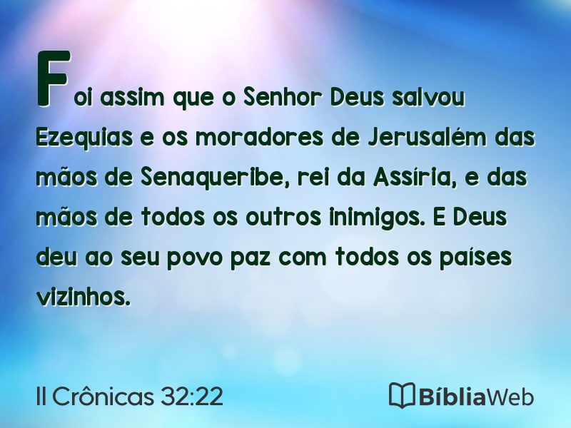 II Crônicas 32:22 em imagem para compartilhar