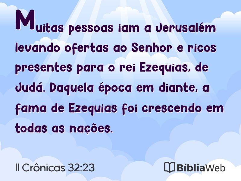 II Crônicas 32:23 em imagem para compartilhar