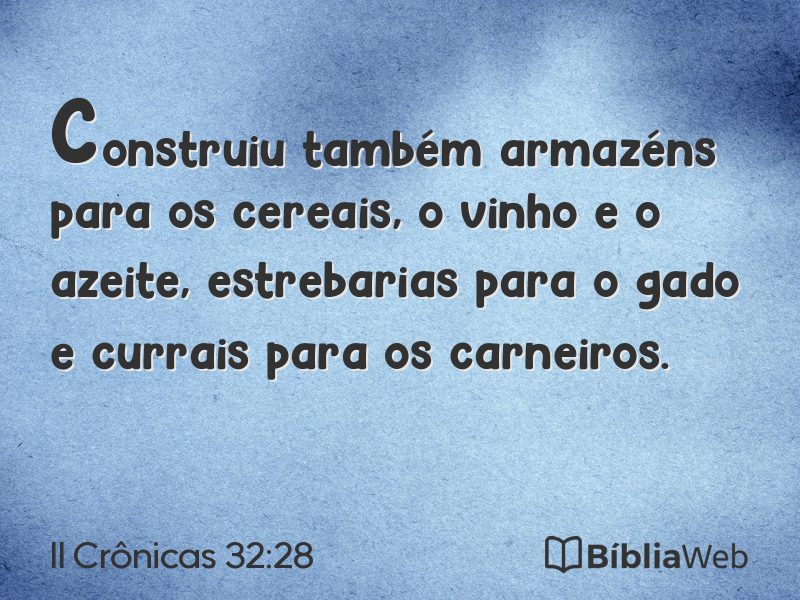 II Crônicas 32:28 em imagem para compartilhar