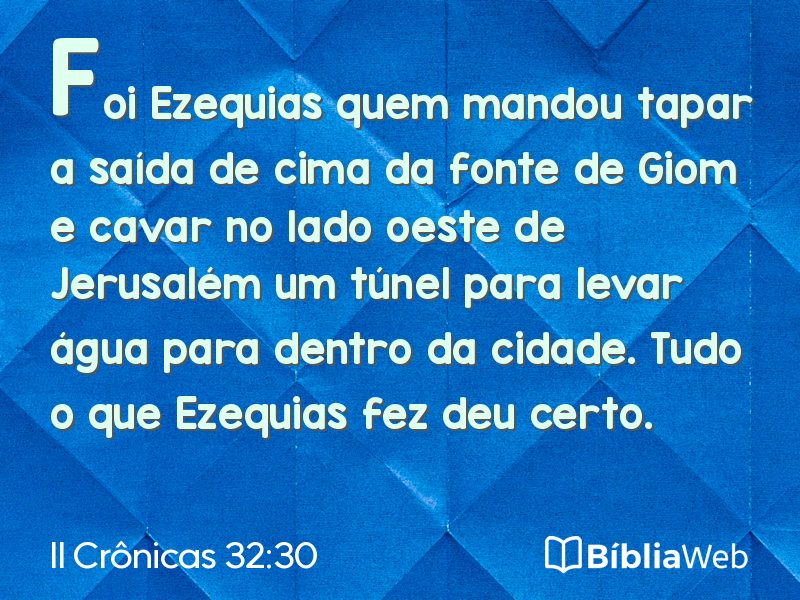 II Crônicas 32:30 em imagem para compartilhar