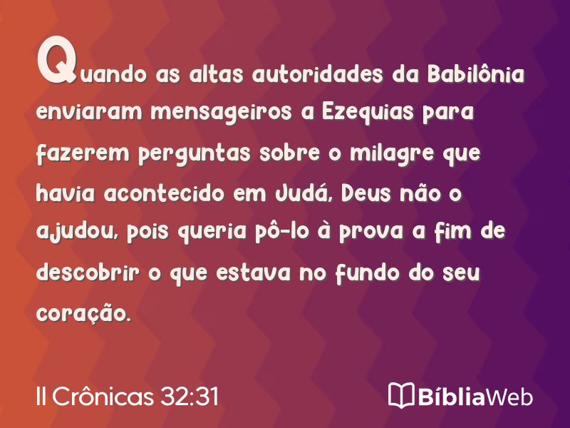 II Crônicas 32:31 em imagem para compartilhar