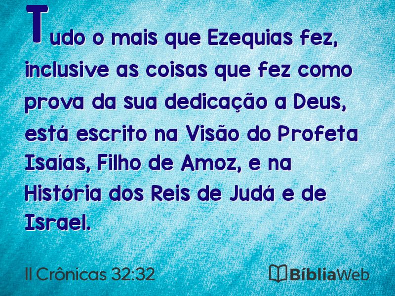 II Crônicas 32:32 em imagem para compartilhar