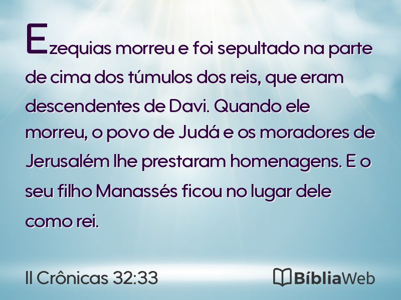 II Crônicas 32:33 em imagem para compartilhar