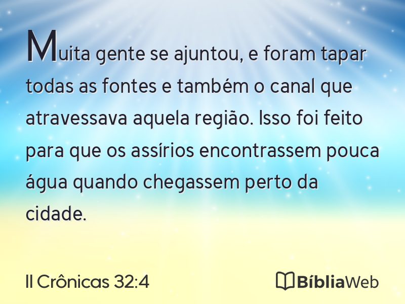 II Crônicas 32:4 em imagem para compartilhar
