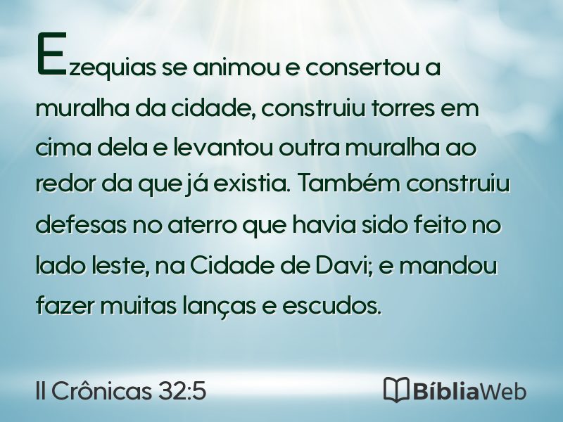 II Crônicas 32:5 em imagem para compartilhar