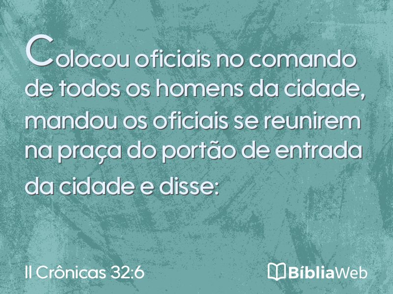 II Crônicas 32:6 em imagem para compartilhar