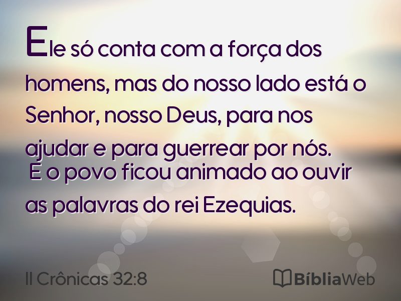 II Crônicas 32:8 em imagem para compartilhar