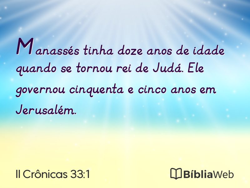 II Crônicas 33:1 em imagem para compartilhar
