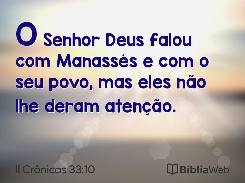 II Crônicas 33:10 em imagem para compartilhar