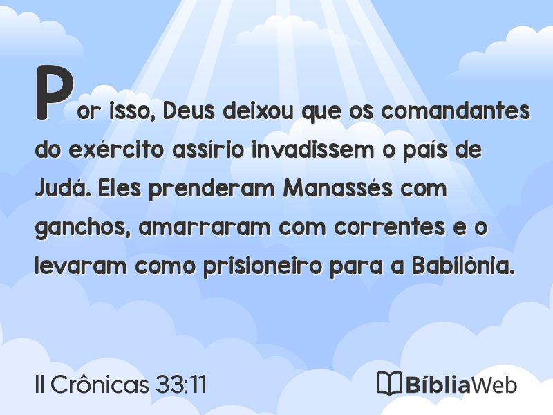 II Crônicas 33:11 em imagem para compartilhar