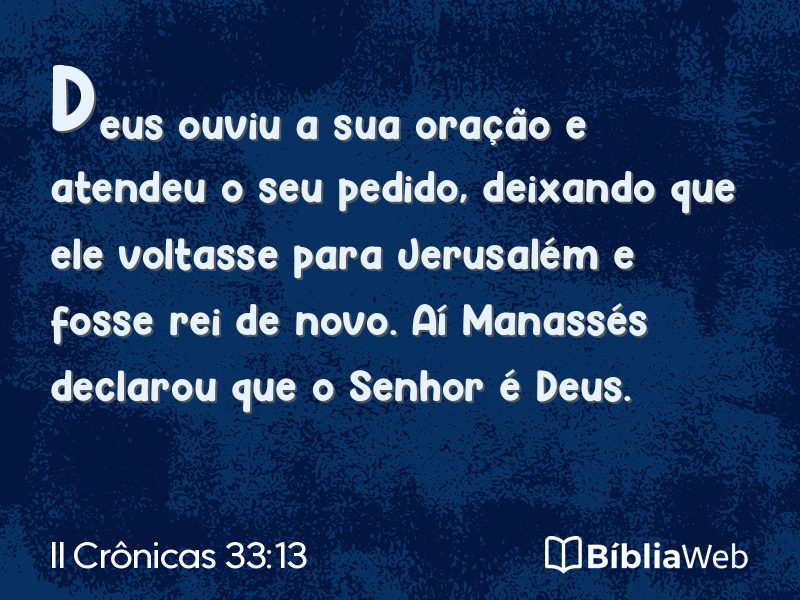 II Crônicas 33:13 em imagem para compartilhar