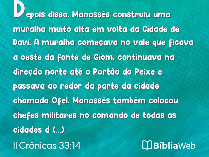 II Crônicas 33:14 em imagem para compartilhar