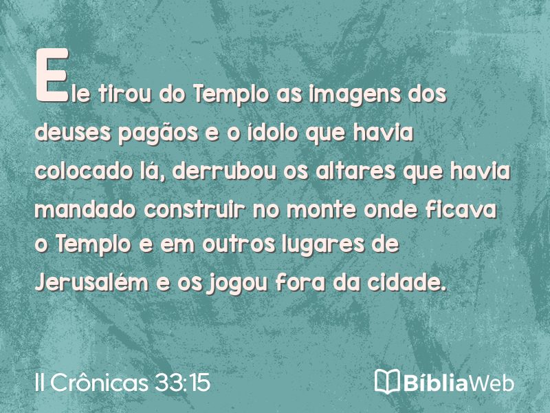 II Crônicas 33:15 em imagem para compartilhar