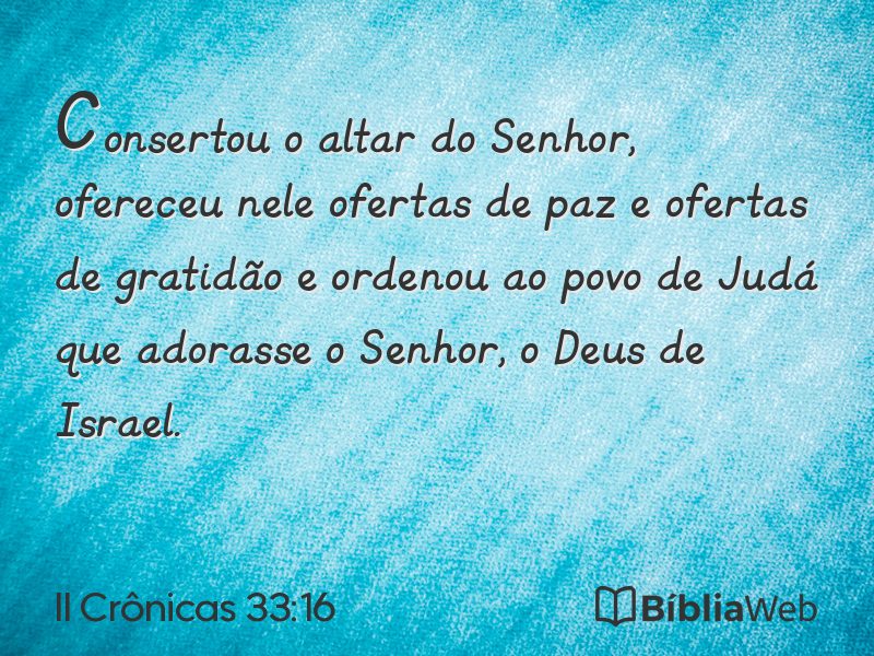 II Crônicas 33:16 em imagem para compartilhar