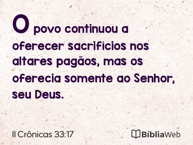 II Crônicas 33:17 em imagem para compartilhar