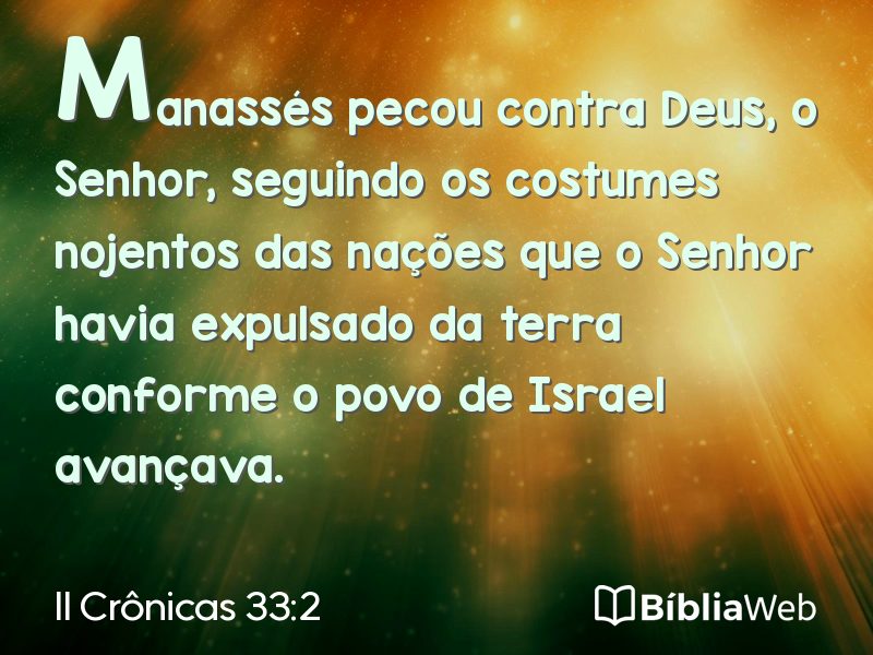 II Crônicas 33:2 em imagem para compartilhar