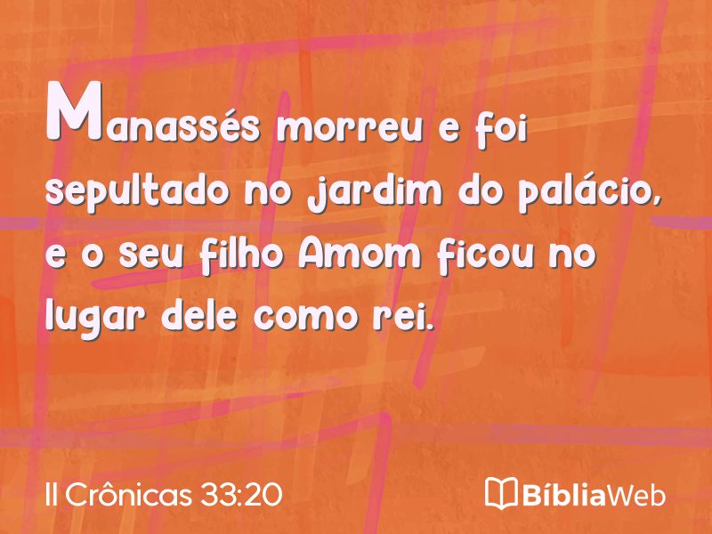 II Crônicas 33:20 em imagem para compartilhar