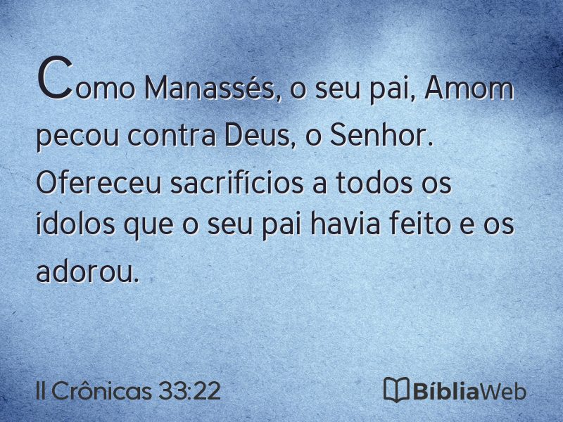 II Crônicas 33:22 em imagem para compartilhar