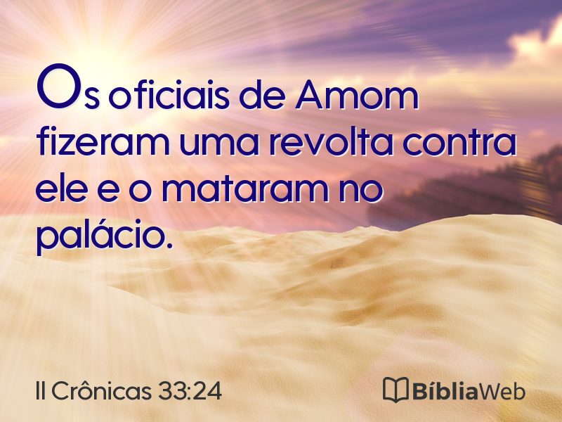 II Crônicas 33:24 em imagem para compartilhar