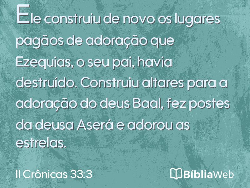 II Crônicas 33:3 em imagem para compartilhar