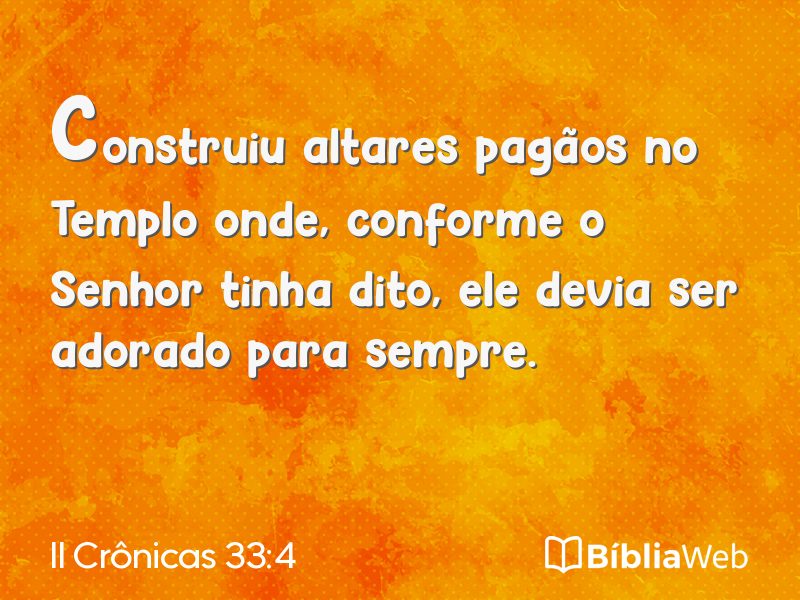 II Crônicas 33:4 em imagem para compartilhar
